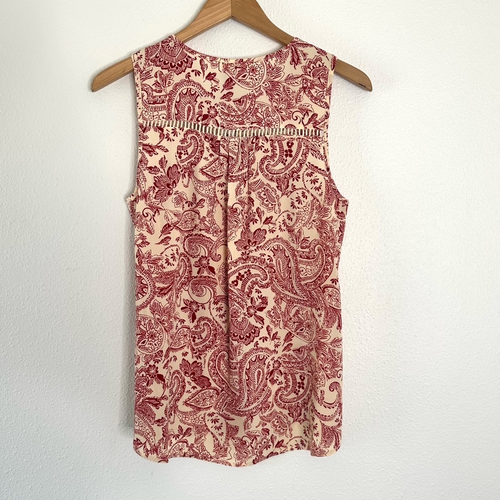 Knox Rose women’s S peasant boho sleeveless Red & Off white blouse - Picture 8 of 8